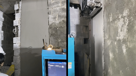 50℃高溫的沙漠地帶，蔚建抹灰機(jī)器人在阿聯(lián)酋“抹”出完美墻面(圖2)